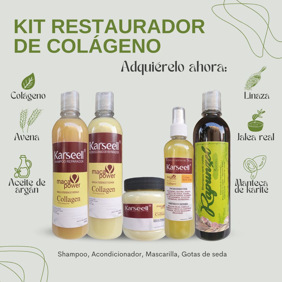 Kit Colágeno Reparación Intensiva (-10% OFF + ENVÍO GRATIS+ REGALO SHAMPOO ROMERO).